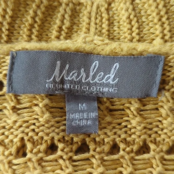 Marled Reunited Clothing Acrylic Longline Open Cardigan Sweater MEDIUM Yellow - Picture 2 of 15